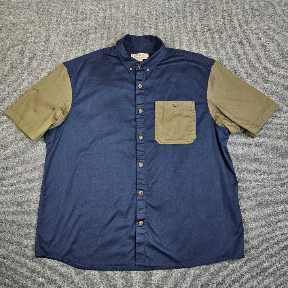 Duluth Trading Everyday Shop Shirt Mens XL Mechanic Relaxed Short Sleeve Button